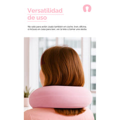 Almohada cervical en forma de U para viaje – Rosa Claro 55178