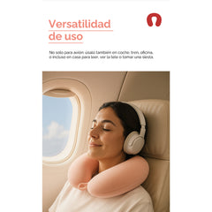Almohada cervical en forma de U para viaje – Rosa 53016
