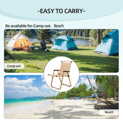 Silla Plegable de Camping con Reposabrazos de Madera – Estilo Minimalista VC5390