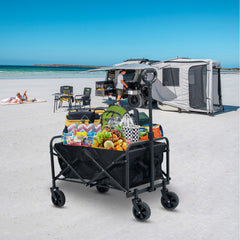 Carro Plegable de Camping con Ruedas Giratorias y Mango Ajustable – 330 lbs de Carga VC53945