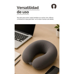 Almohada cervical en forma de U para viaje – Gris 55176 Oscuro