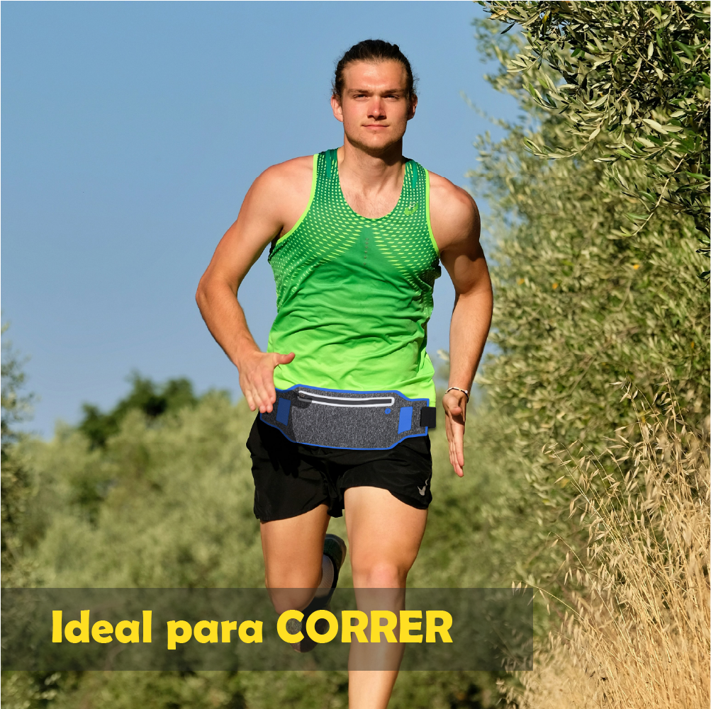 Riñonera deportiva TS61477 en colores negro / azul oscuro / fucsia / verde fluorescente / plateado / azul claro