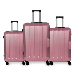 Set de 3 Maletas ABS Ultra-Duraderas y Ligeras en Negro, Tamaños 20/24/28 Pulgadas para Viajeros Ávidos LG6137 LG6138