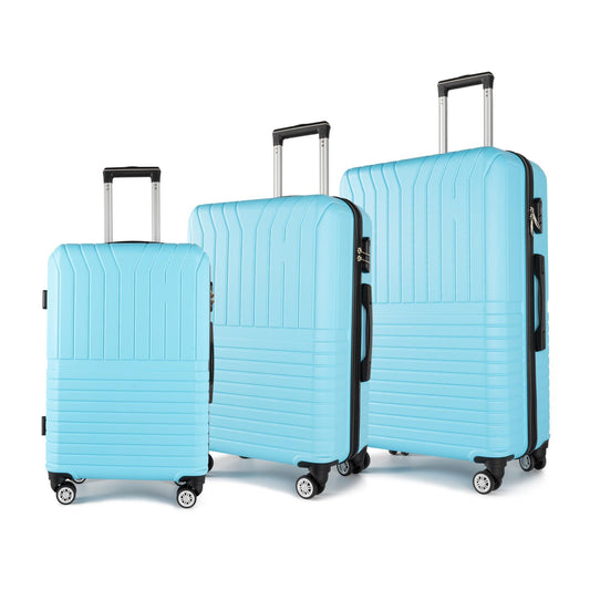 Set de 3 Maletas de Material ABS (20/24/28”), Resistentes a Arañazos e Impactos, con Ruedas Giratorias para un Viaje de Negocios Fácil LG5726