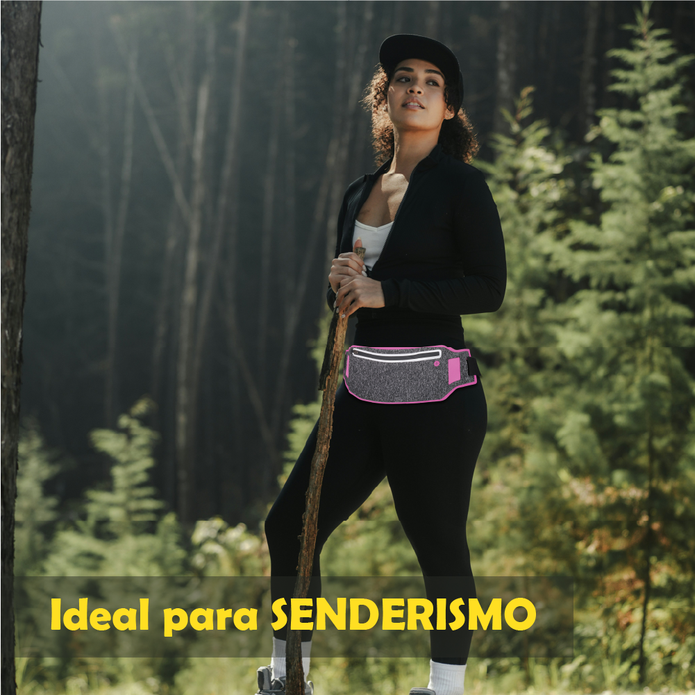 Riñonera deportiva TS61477 en colores negro / azul oscuro / fucsia / verde fluorescente / plateado / azul claro