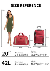Set de Equipaje de Tela Rojo Clásico de 2 Piezas LG5745
