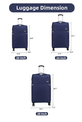 Juego de Maletas de Tela Expandibles con Ruedas Giratorias - 3 Piezas LG6132