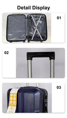 Set de 3 Maletas ABS Ultra-Duraderas y Ligeras en Negro, Tamaños 20/24/28 Pulgadas para Viajeros Ávidos LG6137 LG6138