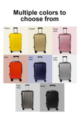 Set de 3 Maletas ABS Ultra-Duraderas y Ligeras en Negro, Tamaños 20/24/28 Pulgadas para Viajeros Ávidos LG6137 LG6138