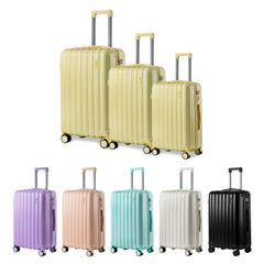 Juego de 3 Maletas Expandibles S7 STAR PC+ABS con Ruedas 360° Spinner, Colores Macaron LG6158 LG6161