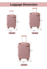 Juego de Maletas Rígidas con Diseño de Rayas y Candado de Seguridad – Set de 3 Piezas LG6159 LG6181