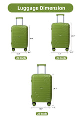 Juego de Maletas Rígidas con Diseño en V – Set de 3 Piezas LG6168 LG6169
