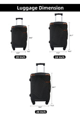 Juego de Maletas Rígidas con Diseño de Ondas y Candado de Seguridad – Set de 3 Piezas LG6156