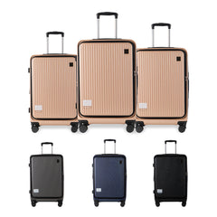 Set de 3 Maletas Premium de Cabina con Apertura Frontal, Cuerpo de ABS, Ruedas Giratorias, Cierre Seguro LG6178 LG61779