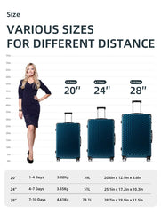 Conjunto de Equipaje de Viaje Elegante en Material PC – Set de 3 Piezas con Ruedas Giratorias (50.8 / 60.96 / 71.12 cm) LG6193 6194