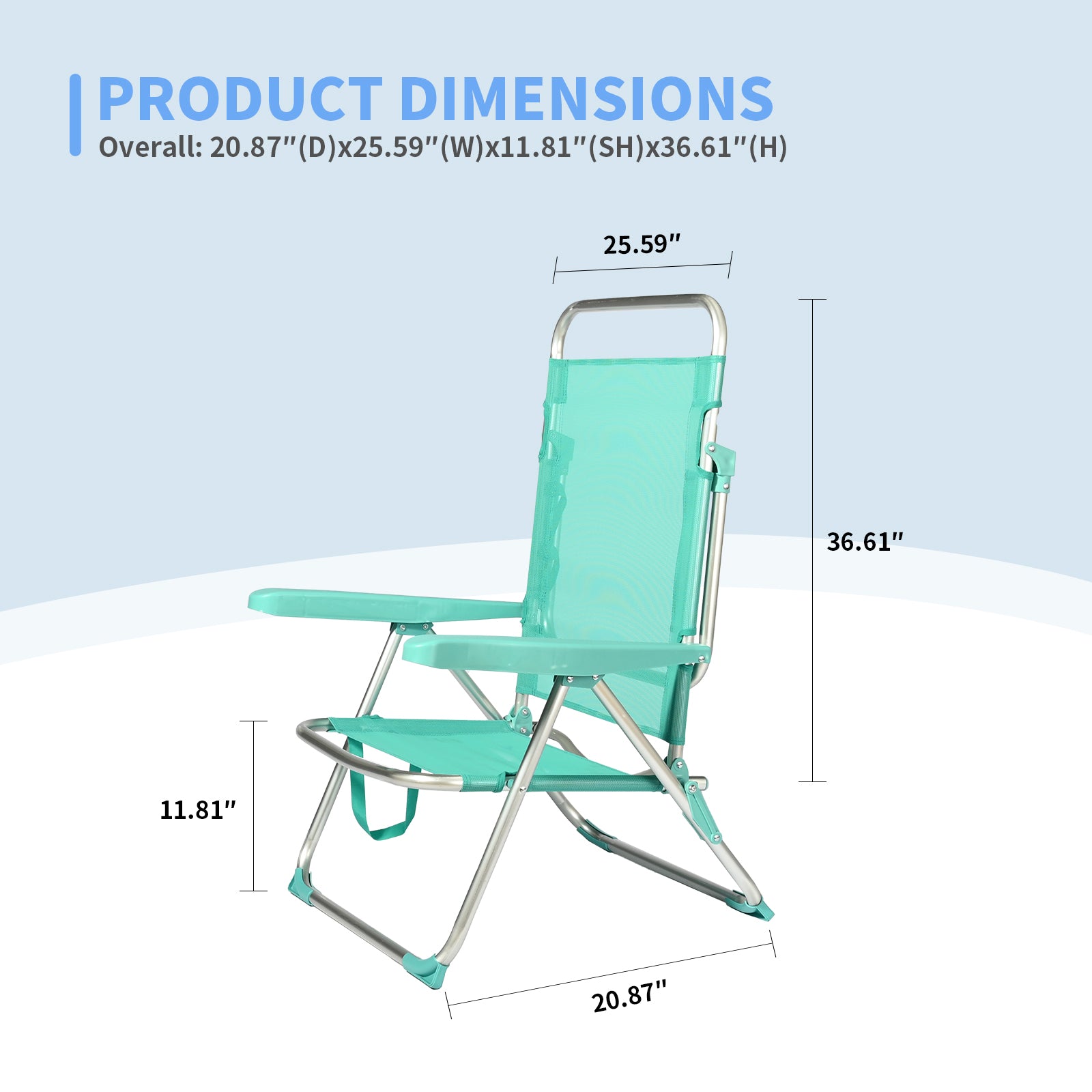 VC53876 5411 S7 STAR Silla de Playa Reclinable - Tamaño Grande61*65*21*74cm