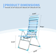 Silla de Playa Alta Reclinable con Almohada VC5388 VC5412