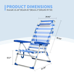Silla de Playa Reclinable XL con Cojín VC53878 5411