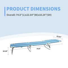 Tumbona Reclinable de Playa de Aluminio con Respaldo Ajustable VC5413