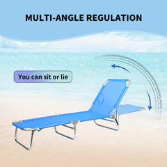 Tumbona Reclinable de Playa de Aluminio con Respaldo Ajustable VC5413