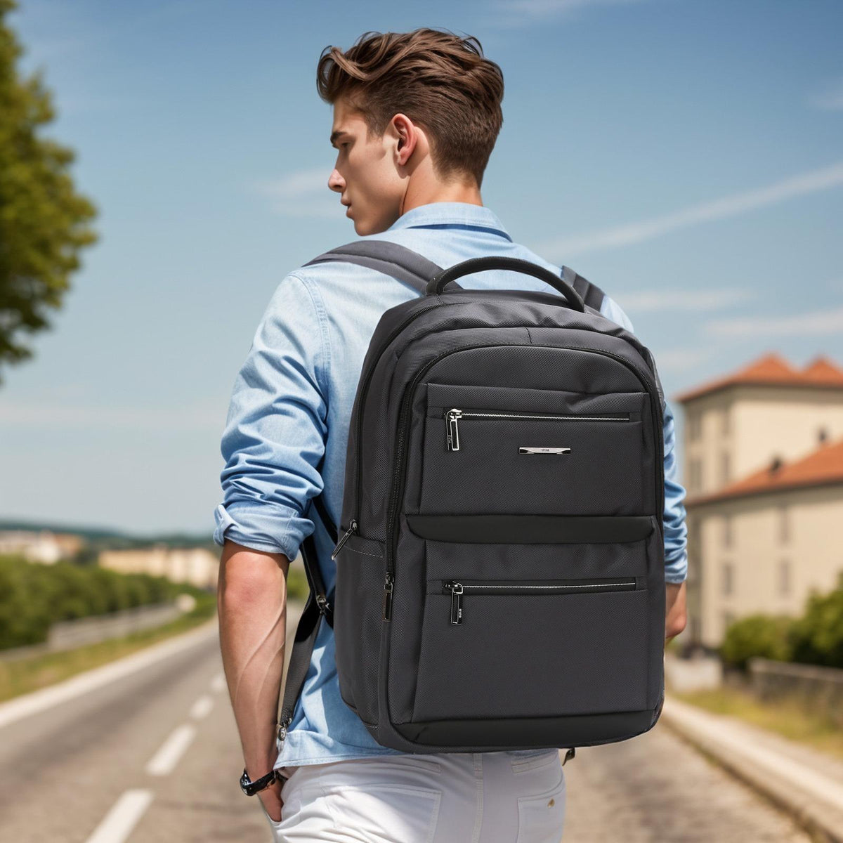 SJ61151 Mochila Antirrobo con Puerto USB y Resistencia al Agua – Ideal para Viajes, Escuela y Oficina – Compatible con Portátiles de 15,6"