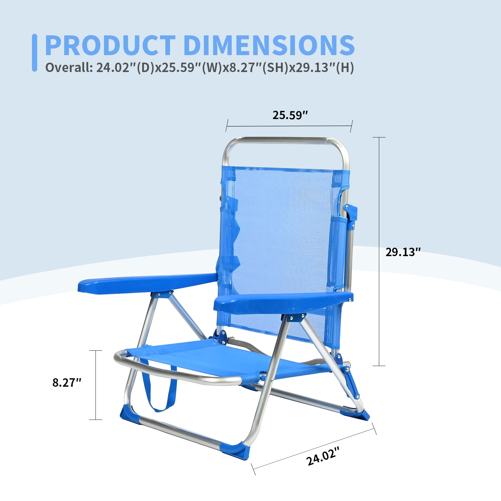 VC53876 5411 S7 STAR Silla de Playa Reclinable - Tamaño Grande61*65*21*74cm