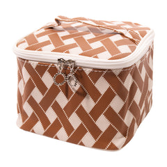 Neceser Cuadrado Clásico Multicolor 18×18×13 cm –Marron / Rosa / Azul marino / Verde /morada /caqui HZ61529